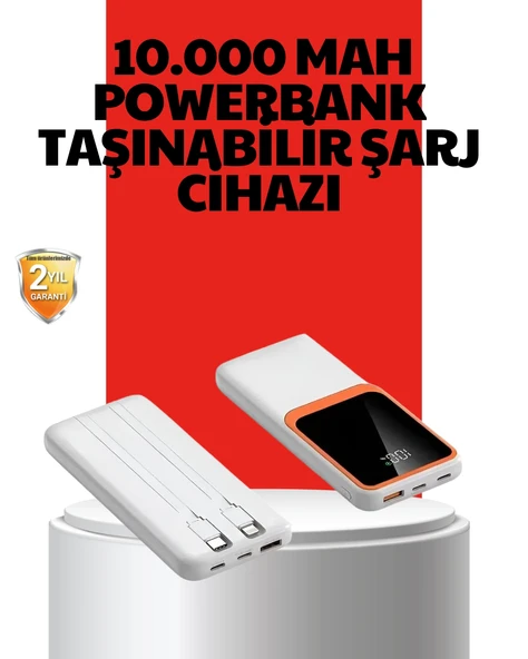 10000 mAh Taşınabilir Powerbank – Çift Çıkışlı Type-C ve Lightning Uyumlu ürün görseli 1