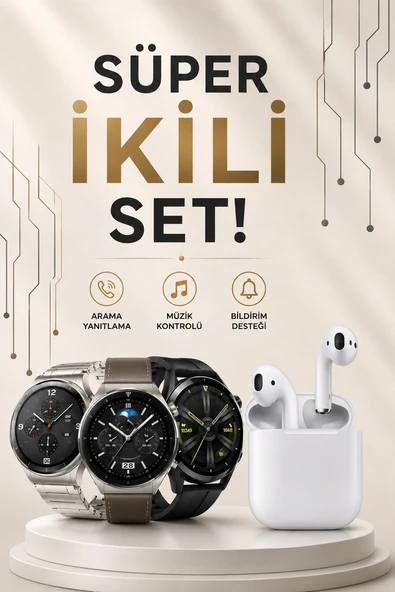 Akıllı Saat Ve Kulaklık Seti Dokunmatik Ekran 5.0 Bluetooth Bağlantılı Sesli Görüşme ürün görseli 1