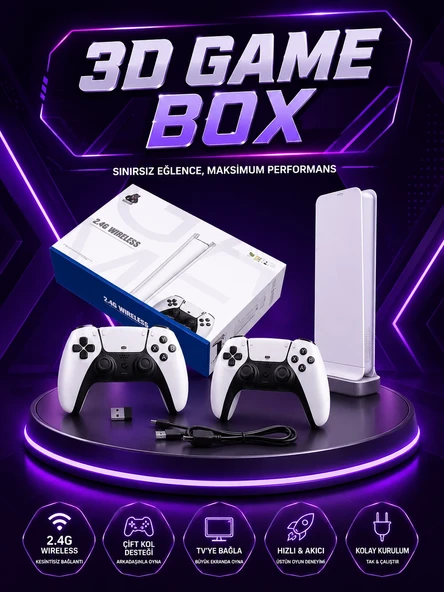20.000 Yüklü Oyunlu Kablosuz Retro Oyun Konsolu 4k Destekli ürün görseli 1