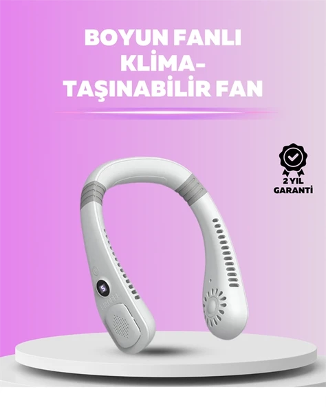 Giyilebilir Bladeless Boyun Fanı | 360° Serinlik, 5 Kademe Rüzgar, USB Şarjlı Sessiz Mini Klima ürün görseli 1