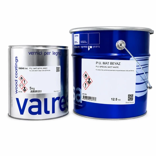 Valresa Poliüretan Mat Beyaz Boya 12.5 Kg+5 Kg ürün görseli 1