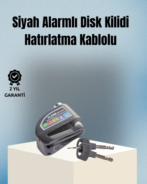 Motosiklet ve Bisiklet İçin 6mm Pinli Alarmlı Disk Kilidi ürün görseli 1