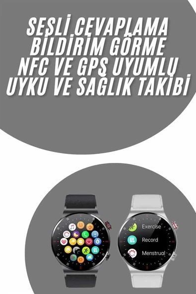 Akıllı Saat Adımsayar Nabız Ölçer Titreşim Özellikli Çağrı Cevaplama Sosyal Medya ürün görseli 1