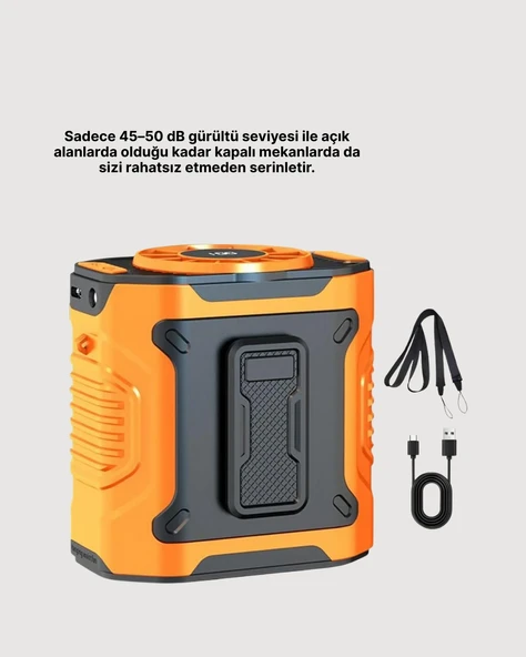 USB Şarjlı Kompakt El ve Boyun Fanı Çok Fonksiyonlu - Resim 3