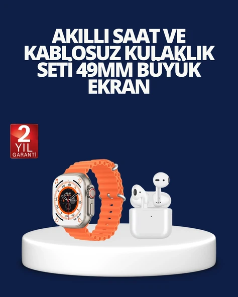 Watch 9 Max Akıllı Saat ve Kablosuz Kulaklık Seti 2 Kordonlu Sesli Görüşme Özellikli ürün görseli 1