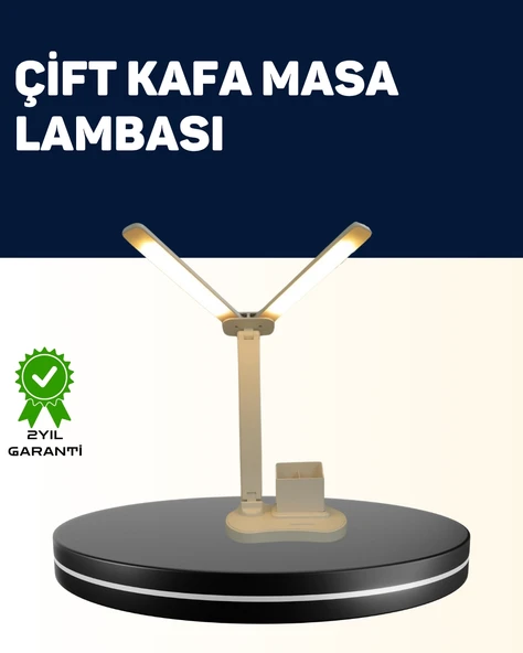 Ayarlanabilir Kısılabilir LED Masa Lambası | Entegre Kalemlik ve Telefon Tutucu Özellikli ürün görseli 1