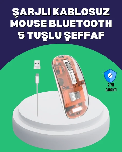 Sessiz ve Ergonomik Kablosuz Fare - 30 Gün Kullanım, 2 Modlu Bağlantı ürün görseli 1