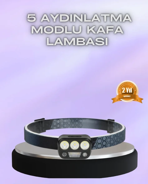 El Hareket Sensörlü LED Kafa Feneri 5 Mod Ayarlanabilir ürün görseli 1