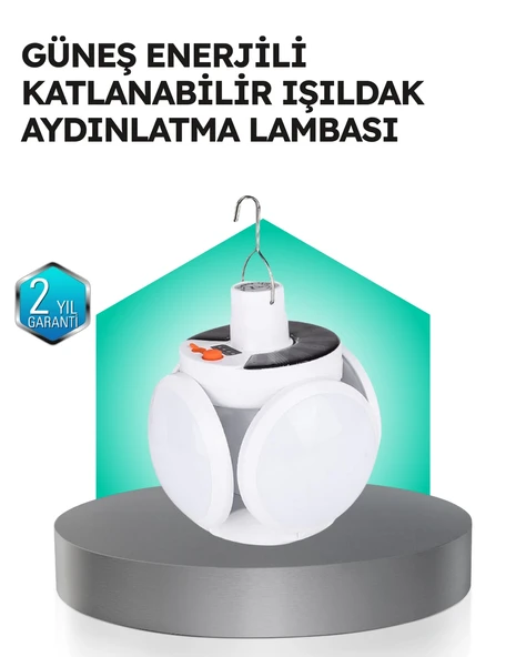 Pratik Katlanabilir Solar LED Aydınlatma Lambası ürün görseli 1