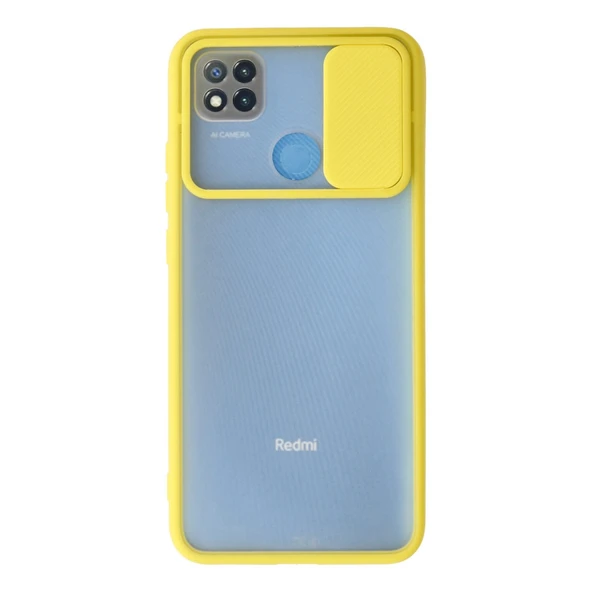 Xiaomi Redmi 9c Kılıf Palm Buzlu Kamera Sürgülü Silikon - Sarı ürün görseli 1