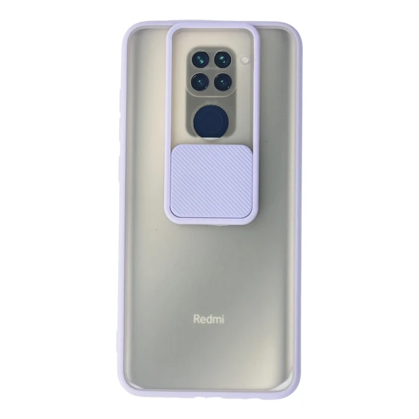 Xiaomi Redmi Note 9 Kılıf Palm Buzlu Kamera Sürgülü Silikon - Lila ürün görseli 1