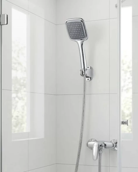 Nevamel® Siyah El Duşu Seti Spiral Duş Hortumu ve Duvar Askılı Çok Fonksiyonlu Duş Başlığı ürün görseli 1