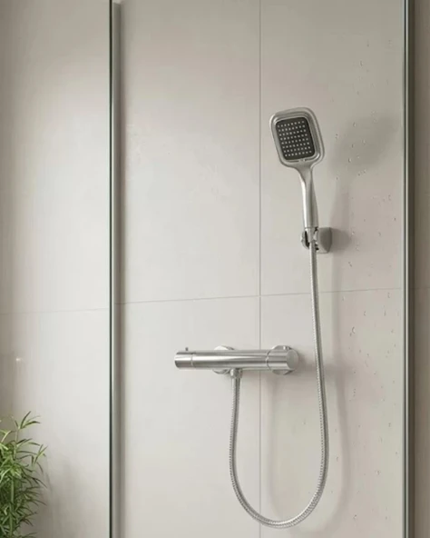Nevamel® Çok Fonksiyonlu Siyah El Duşu Seti Spiral Hortum ve Duş Askısı Banyo Duş Başlığı ürün görseli 1