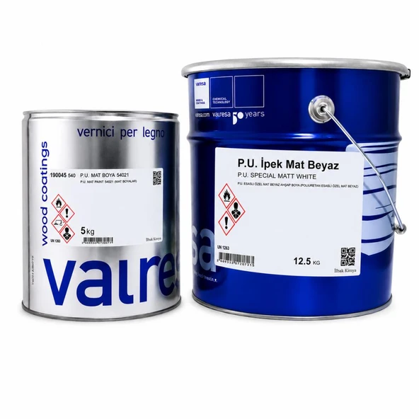 Valresa Poliüretan İpek Mat Beyaz Boya 12.5 Kg+5 Kg ürün görseli 1