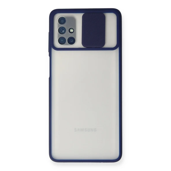 Samsung Galaxy M51 Kılıf Palm Buzlu Kamera Sürgülü Silikon - Lacivert ürün görseli 1