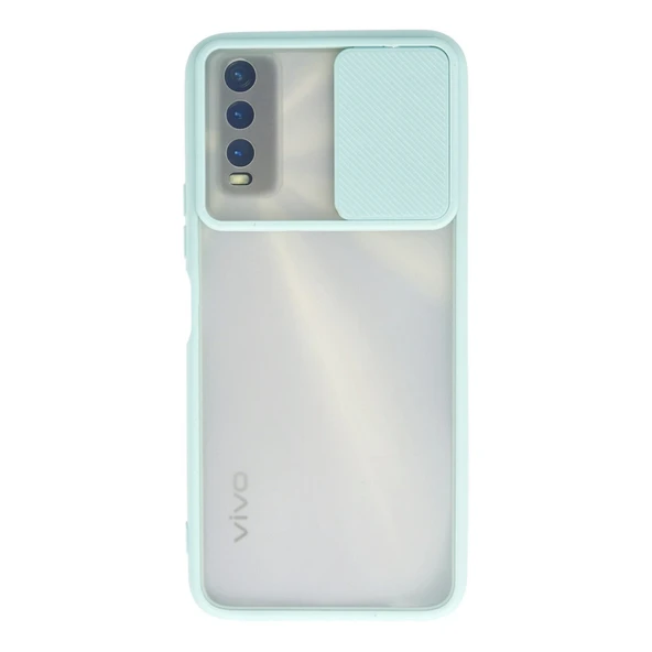 Vivo Y11s Kılıf Palm Buzlu Kamera Sürgülü Silikon - Turkuaz ürün görseli 1