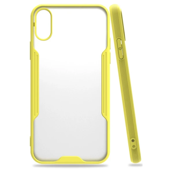 iPhone X Kılıf Platin Silikon - Sarı ürün görseli 1