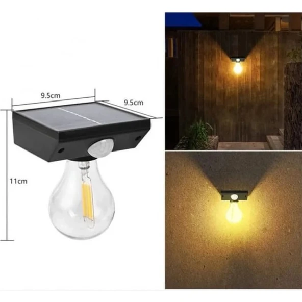 Solar Sensörlü LED Ampul Lamba - Güneş Enerjili - Dış Mekan Aydınlatma ürün görseli 1