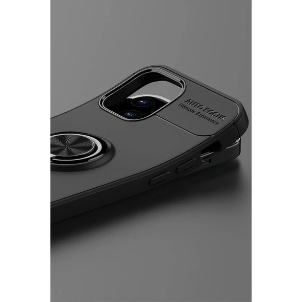 iPhone 12 Kılıf Range Yüzüklü Silikon - Mavi - Resim 5