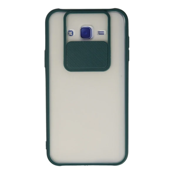 Samsung Galaxy J7 Kılıf Palm Buzlu Kamera Sürgülü Silikon - Yeşil ürün görseli 1