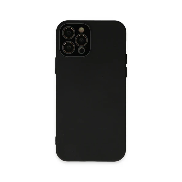 iPhone 12 Pro Max Kılıf Lansman Glass Kapak - Siyah ürün görseli 1