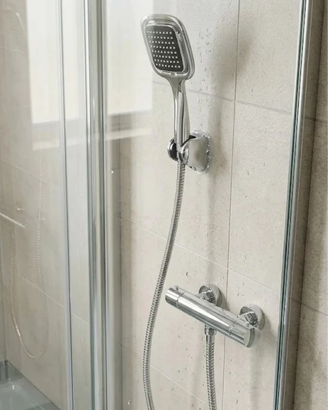 Nevamel® Siyah Duş Başlığı Seti Spiral Hortumlu El Duşu ve Duvar Askısı Banyo Seti ürün görseli 1