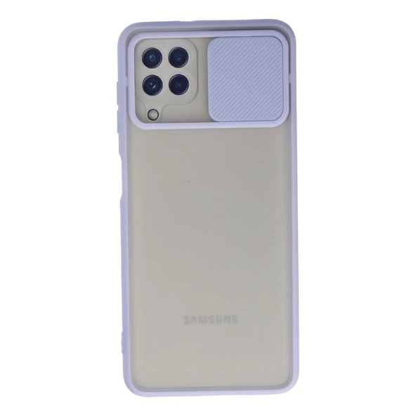 Samsung Galaxy A22 Kılıf Palm Buzlu Kamera Sürgülü Silikon - Lila ürün görseli 1