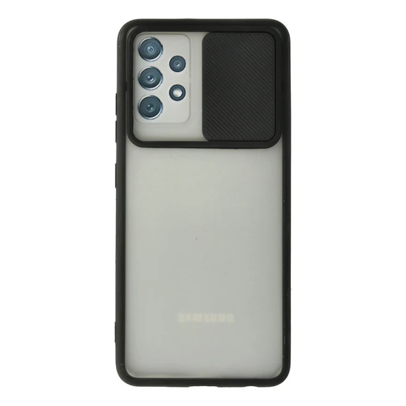 Samsung Galaxy A72 Kılıf Palm Buzlu Kamera Sürgülü Silikon - Siyah ürün görseli 1
