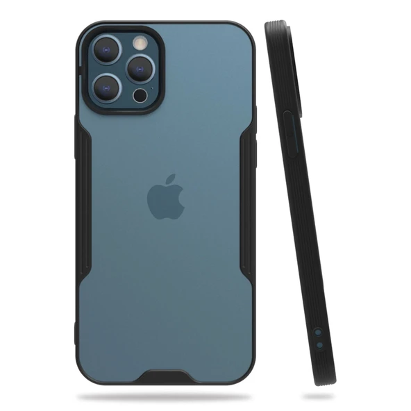 iPhone 12 Pro Max Kılıf Platin Silikon - Siyah ürün görseli 1