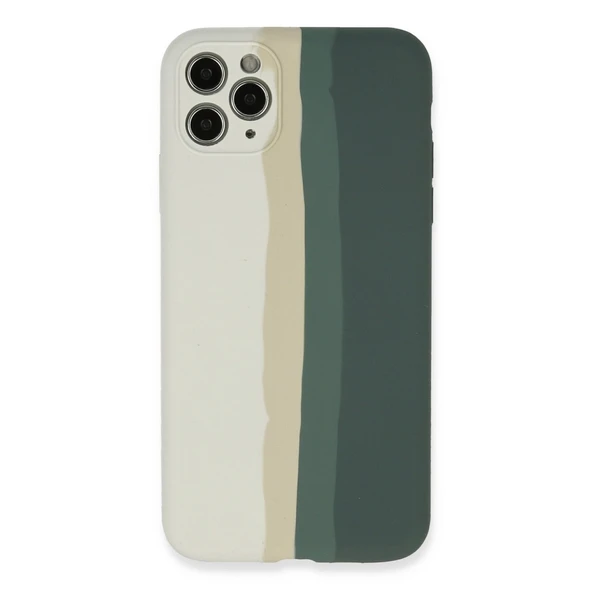 iPhone 11 Pro Kılıf Ebruli Lansman Silikon - Beyaz-gri - Resim 2