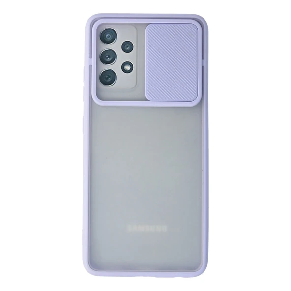 Samsung Galaxy A72 Kılıf Palm Buzlu Kamera Sürgülü Silikon - Lila ürün görseli 1