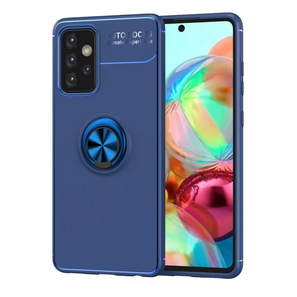 Samsung Galaxy A72 Kılıf Range Yüzüklü Silikon - Mavi ürün görseli 1