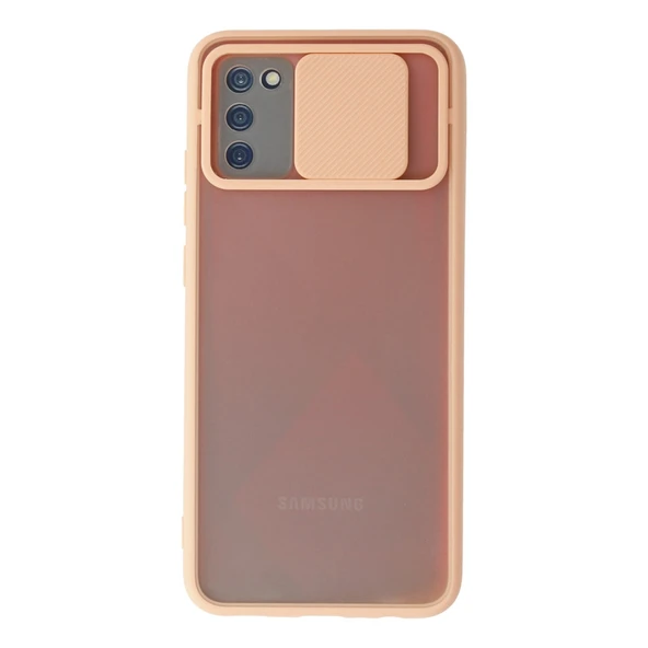 Samsung Galaxy A02s Kılıf Palm Buzlu Kamera Sürgülü Silikon - Pembe ürün görseli 1