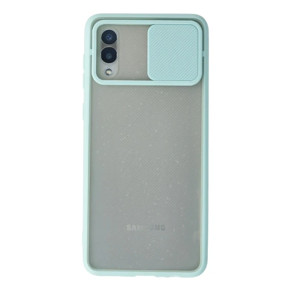 Samsung Galaxy A02 Kılıf Palm Buzlu Kamera Sürgülü Silikon - Turkuaz ürün görseli 1
