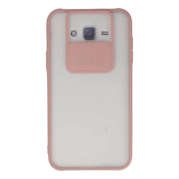 Samsung Galaxy J7 Kılıf Palm Buzlu Kamera Sürgülü Silikon - Pembe ürün görseli 1