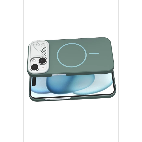 iPhone 14 Export Magsafe Kapak - Turkuaz - Resim 3