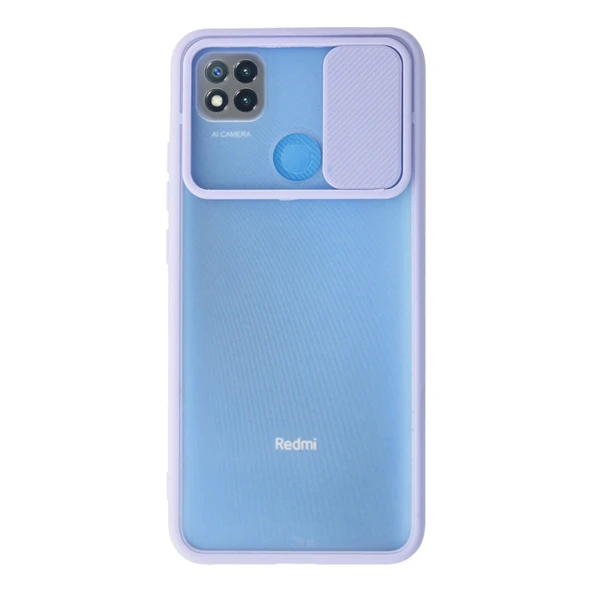 Xiaomi Redmi 9c Kılıf Palm Buzlu Kamera Sürgülü Silikon - Lila ürün görseli 1