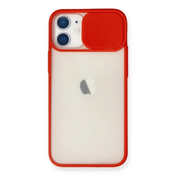 iPhone 11 Kılıf Palm Buzlu Kamera Sürgülü Silikon - Kırmızı ürün görseli 1