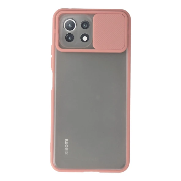 Xiaomi Mi 11 Lite Kılıf Palm Buzlu Kamera Sürgülü Silikon - Pembe ürün görseli 1