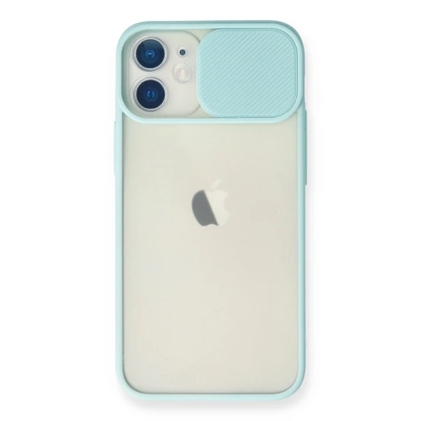 iPhone 11 Kılıf Palm Buzlu Kamera Sürgülü Silikon - Turkuaz ürün görseli 1