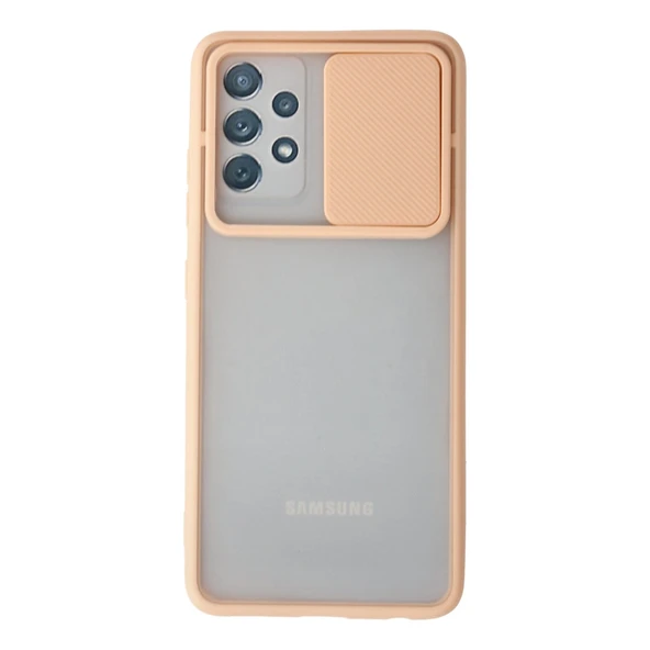 Samsung Galaxy A52 Kılıf Palm Buzlu Kamera Sürgülü Silikon - Pembe ürün görseli 1
