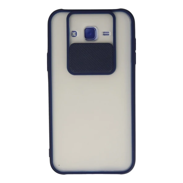 Samsung Galaxy J7 Kılıf Palm Buzlu Kamera Sürgülü Silikon - Lacivert ürün görseli 1