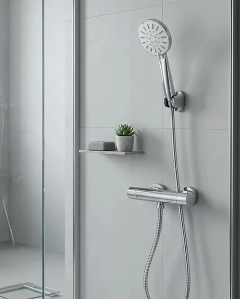Nevamel® Çok Fonksiyonlu 4 Modlu El Duşu Başlığı Krem Duş Seti Spiral Hortumlu ürün görseli 1