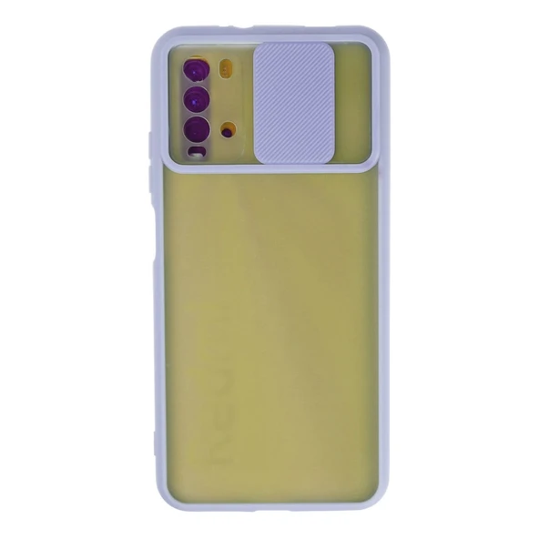 Xiaomi Redmi 9t Kılıf Palm Buzlu Kamera Sürgülü Silikon - Lila ürün görseli 1