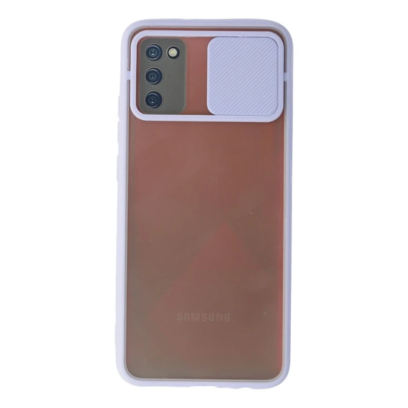 Samsung Galaxy A02s Kılıf Palm Buzlu Kamera Sürgülü Silikon - Lila ürün görseli 1