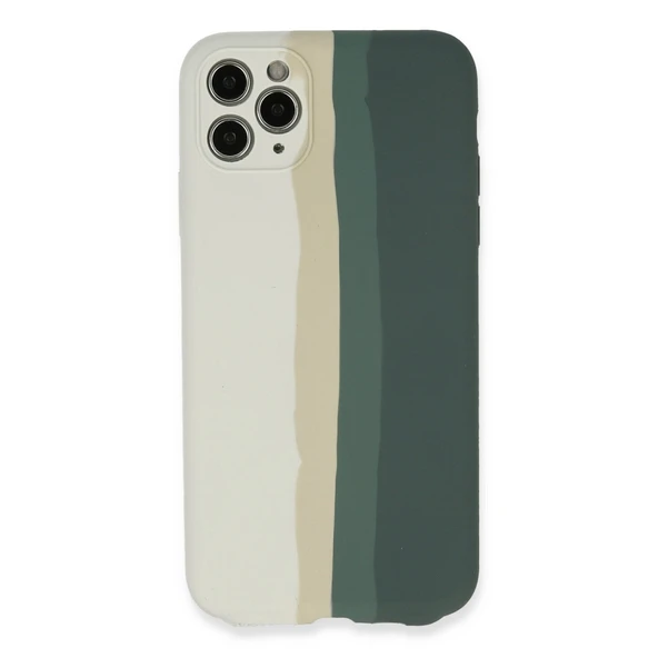 iPhone 11 Pro Kılıf Ebruli Lansman Silikon - Beyaz-gri ürün görseli 1