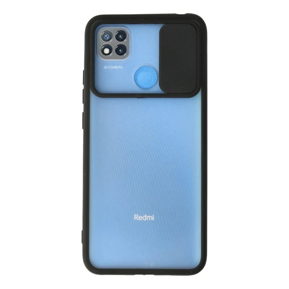 Xiaomi Redmi 9c Kılıf Palm Buzlu Kamera Sürgülü Silikon - Siyah ürün görseli 1