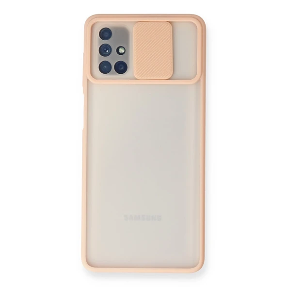 Samsung Galaxy M51 Kılıf Palm Buzlu Kamera Sürgülü Silikon - Pembe ürün görseli 1