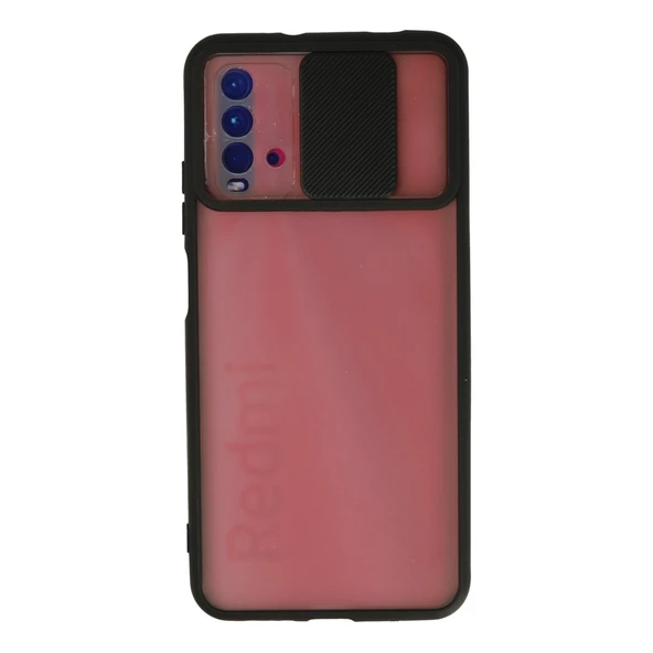 Xiaomi Redmi 9t Kılıf Palm Buzlu Kamera Sürgülü Silikon - Siyah ürün görseli 1