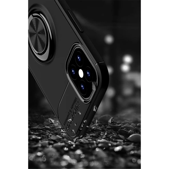 iPhone 12 Mini Kılıf Range Yüzüklü Silikon - Kırmızı - Resim 6
